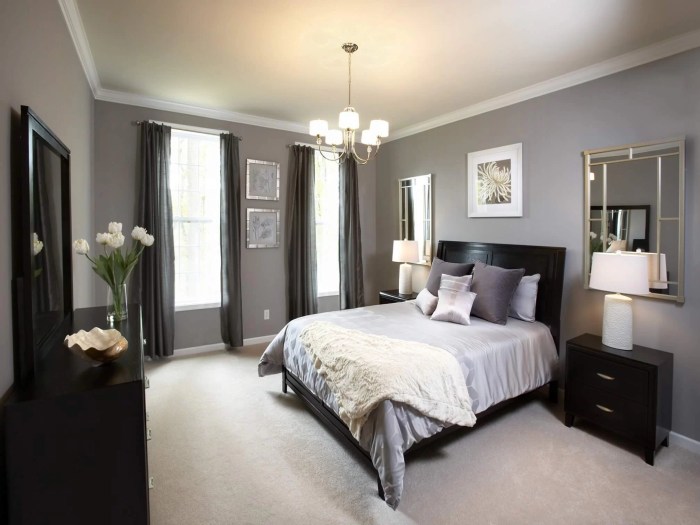 Gray and white bedroom design