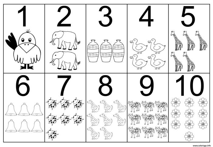 Coloring pages for kids numbers