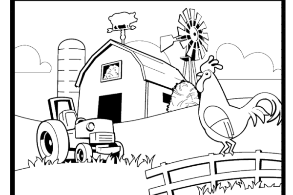 Farm coloring pages for kids