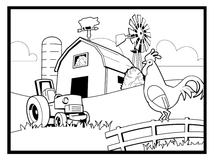 Farm coloring pages for kids