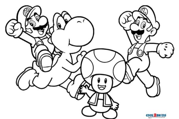 Mario coloring pages for kids