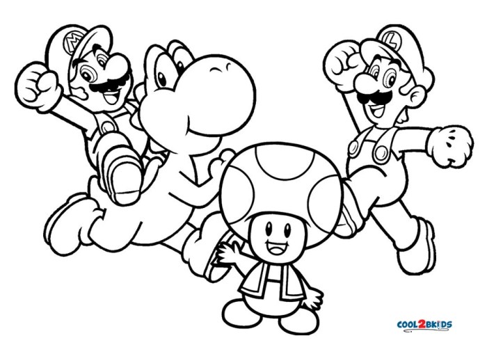 Mario coloring pages for kids