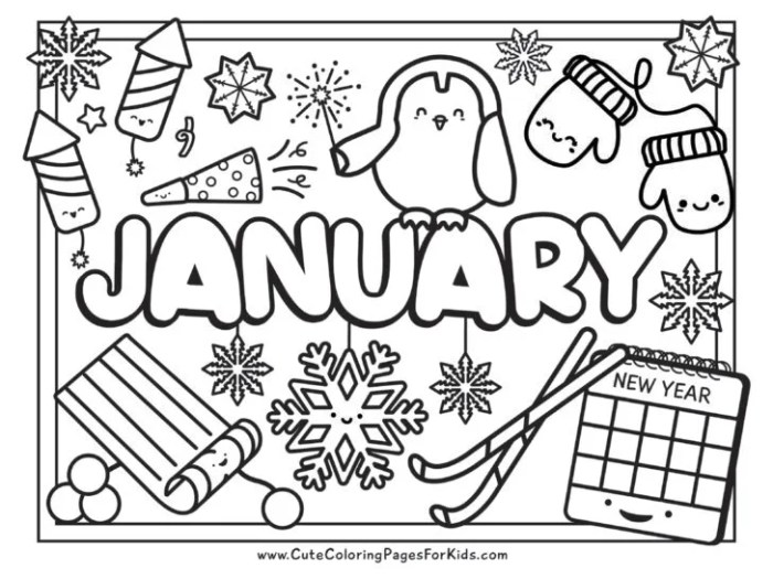 Coloring sheets for kids january