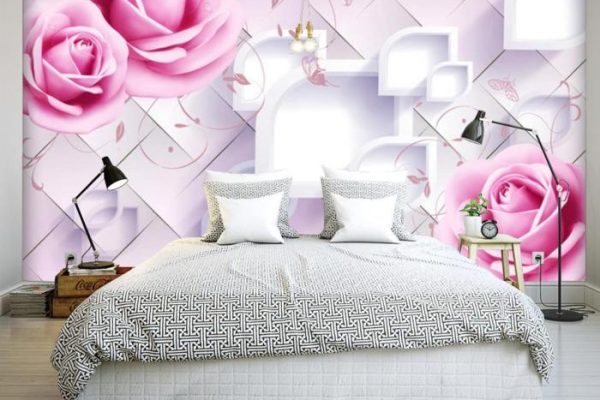 Bedroom wallpaper design 3d