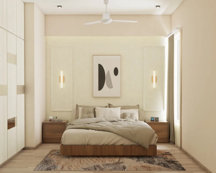 Brown and white bedroom design