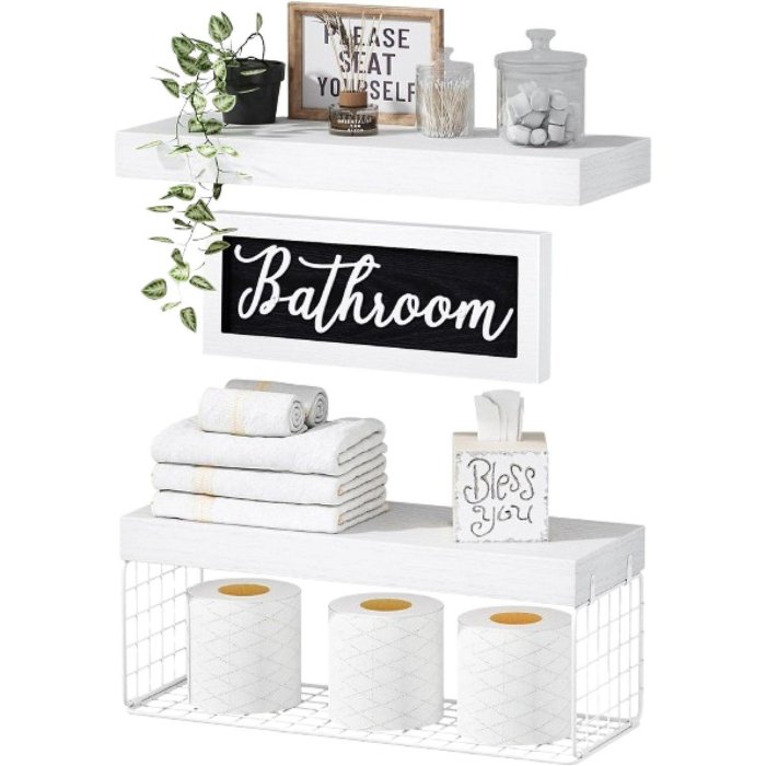 Farmhouse bathroom wall decor