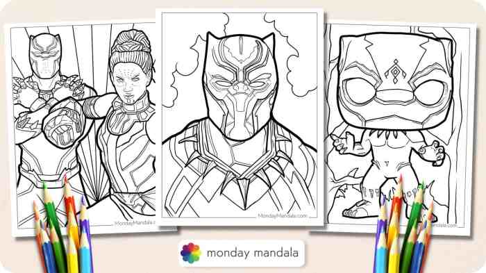 Black panther coloring page