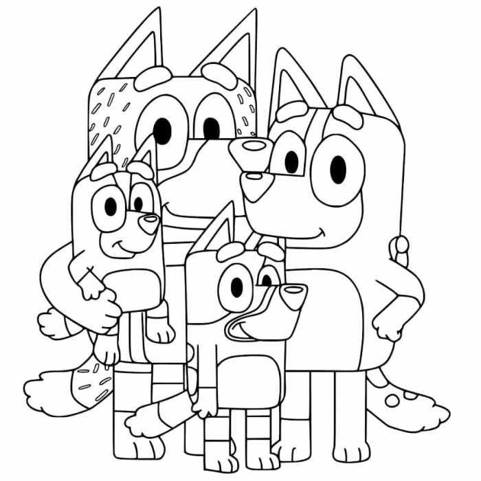 Coloring sheets for kids bluey