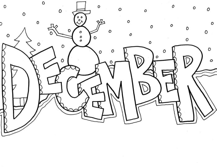 December coloring pages for kids