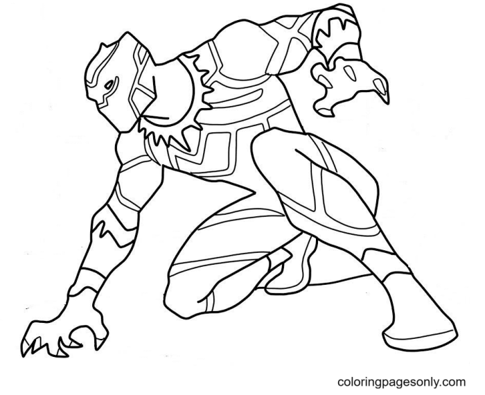 Black panther coloring page