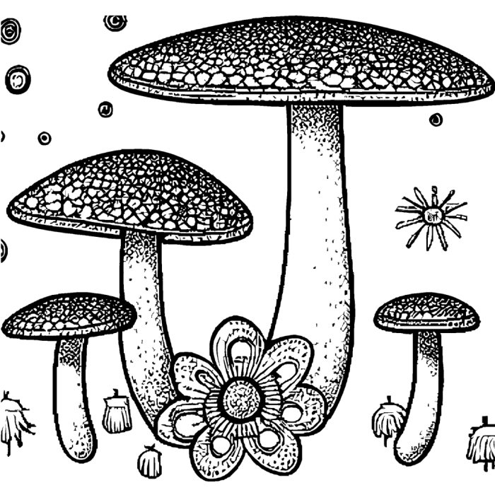 Coloring pages mushrooms