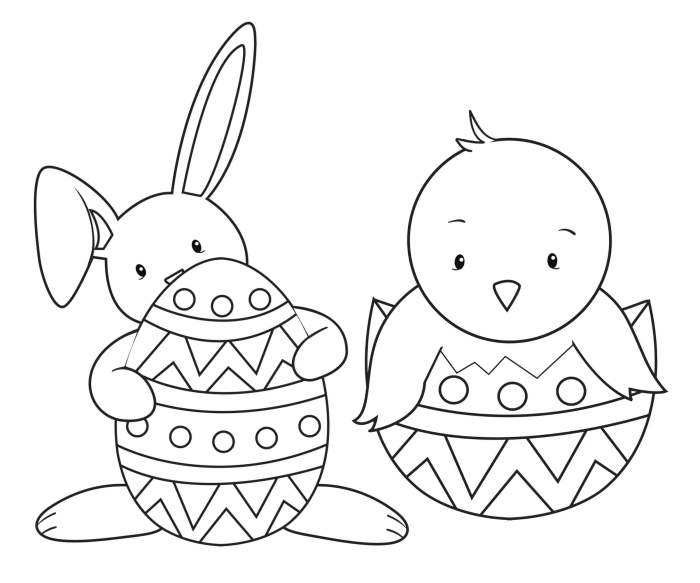 Cute easter coloring page