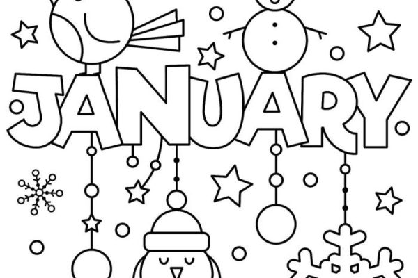 Coloring sheets for kids january