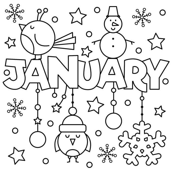 Coloring sheets for kids january