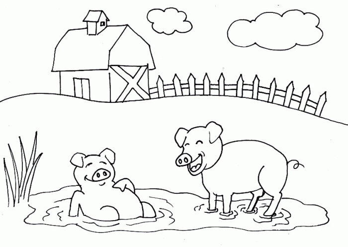 Farm coloring kids pages color children