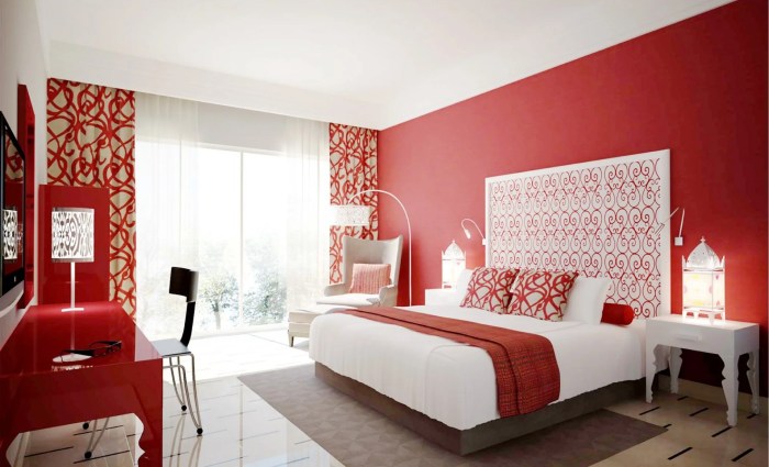 Red bedroom design ideas