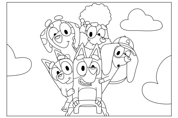 Coloring sheets for kids bluey