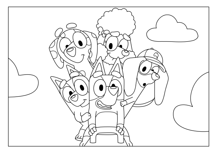 Coloring sheets for kids bluey