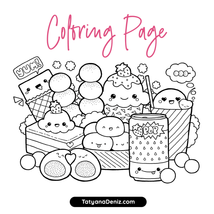 Kawaii kids coloring sheets