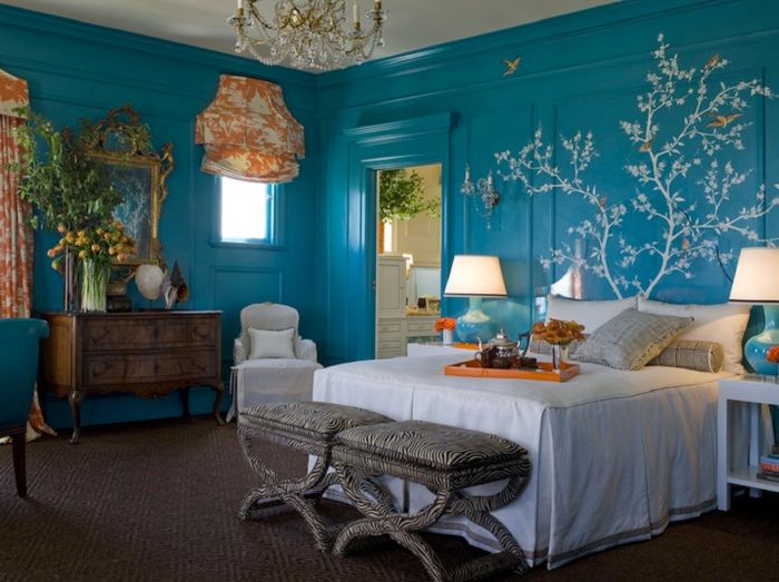 Turquoise bedroom design ideas