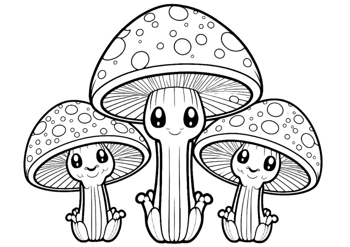 Coloring pages mushrooms