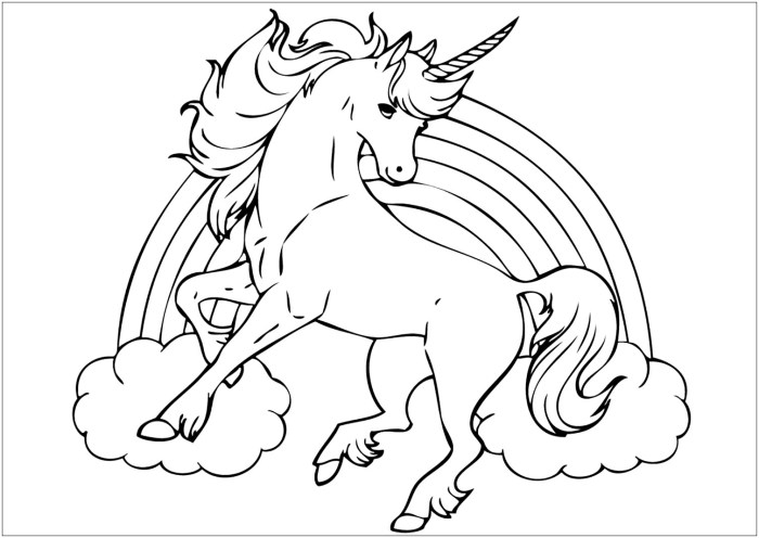 Unicorn coloring page for kids