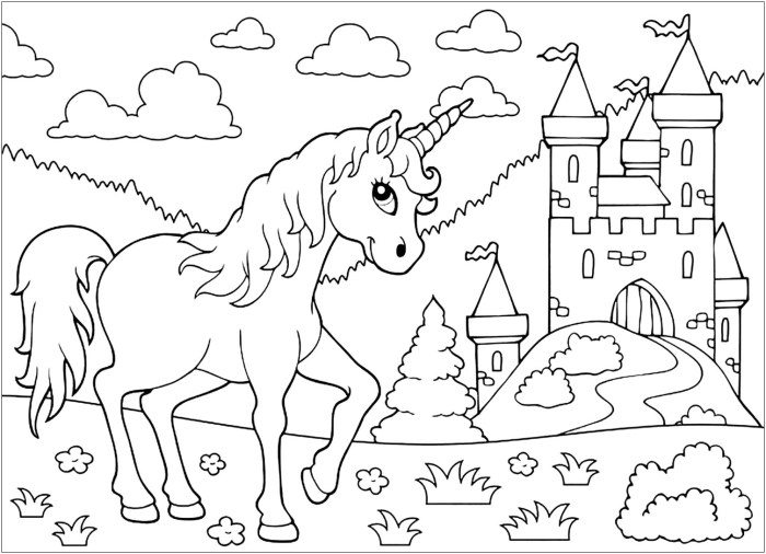 Coloring pages for kids unicorn