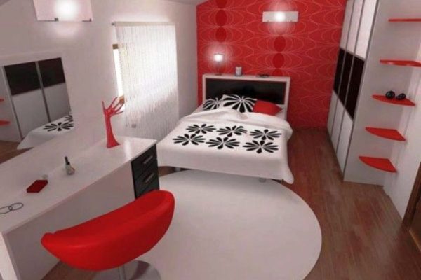 Black white and red bedroom design ideas