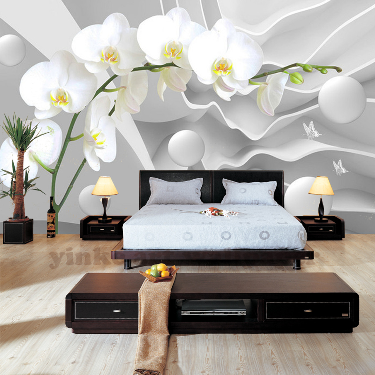 Bedroom wallpaper design 3d