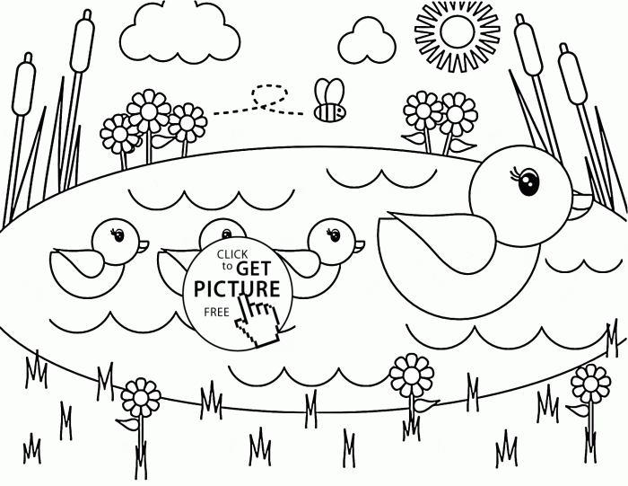 Spring coloring pages kids