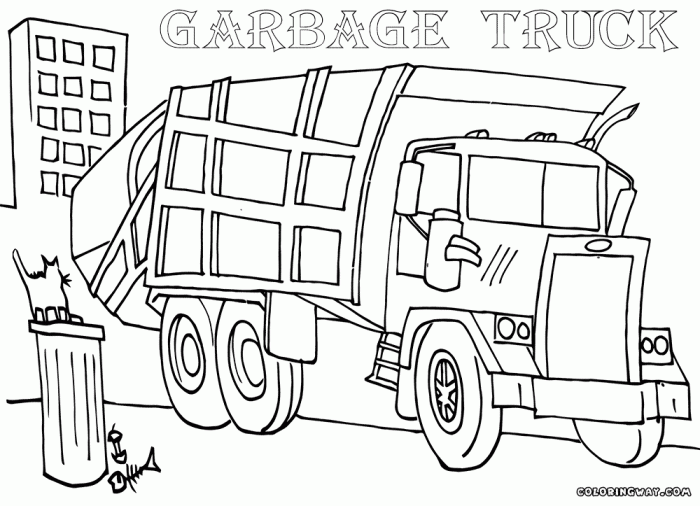 Coloring pages garbage truck