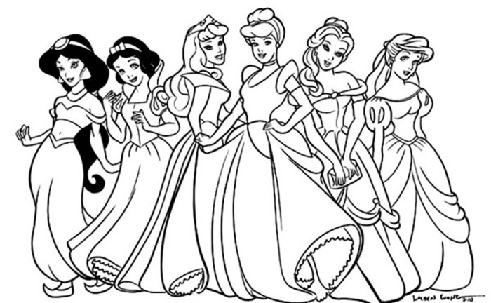 Coloring pages of princesses