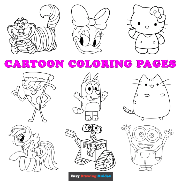 Character coloring pages for kids