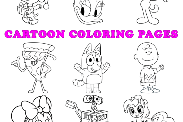 Character coloring pages for kids