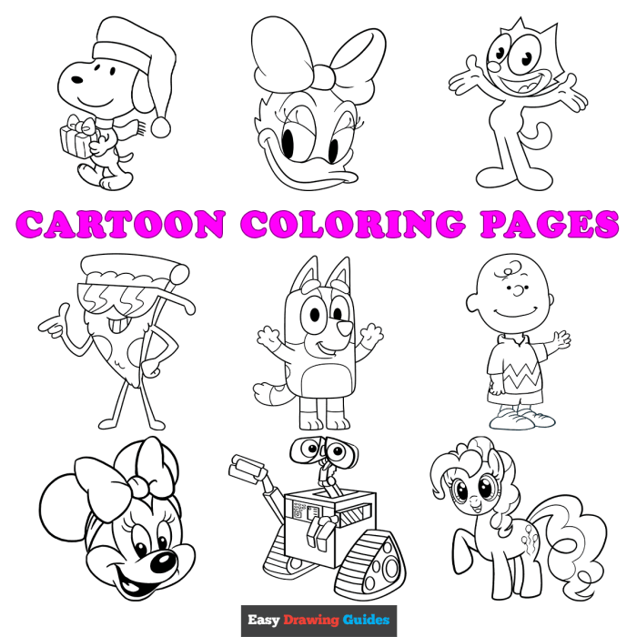 Character coloring pages for kids