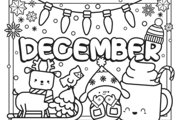 December coloring pages for kids