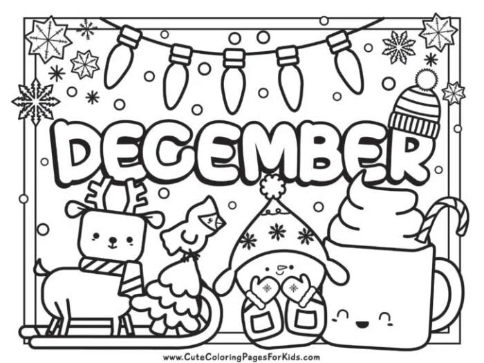 December coloring pages for kids