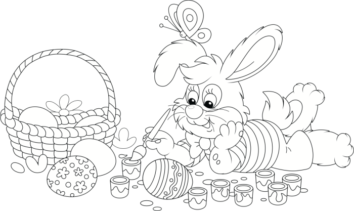 Cute easter coloring page