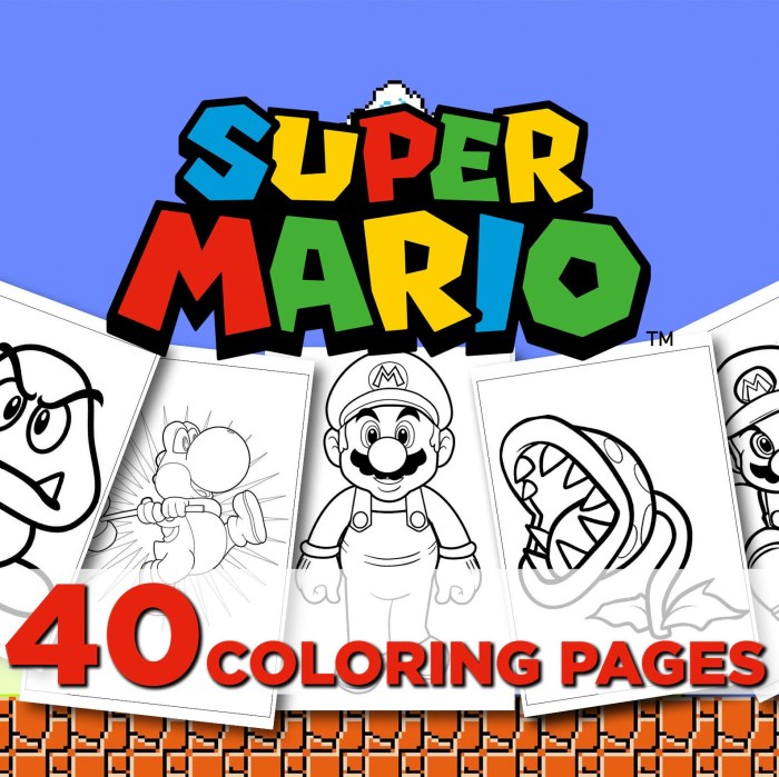 Mario coloring pages for kids