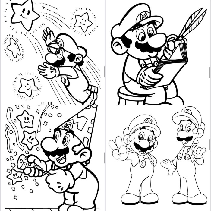 Coloring pages of super mario brothers