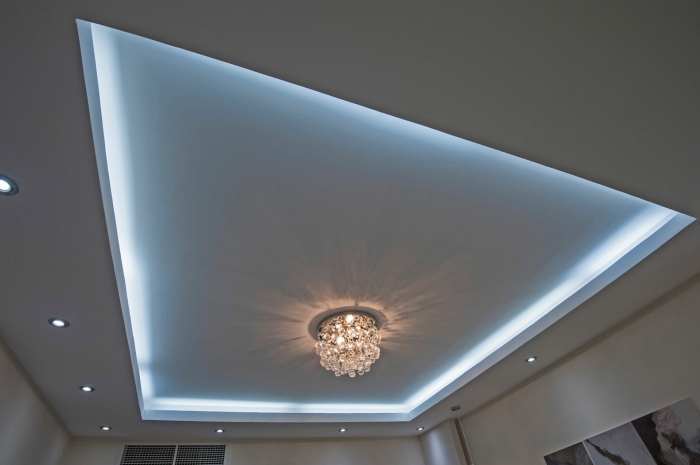 Bedroom led profile light ceiling design