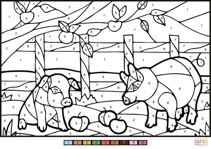 Coloring pages for kids color by number