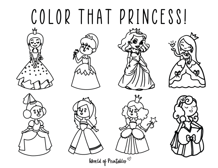 Coloring pages of princesses