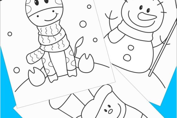 Kids winter coloring pages