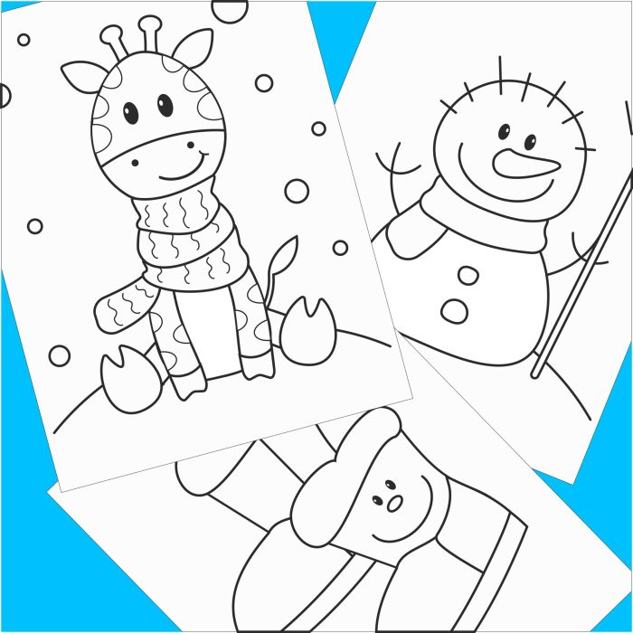 Kids winter coloring pages