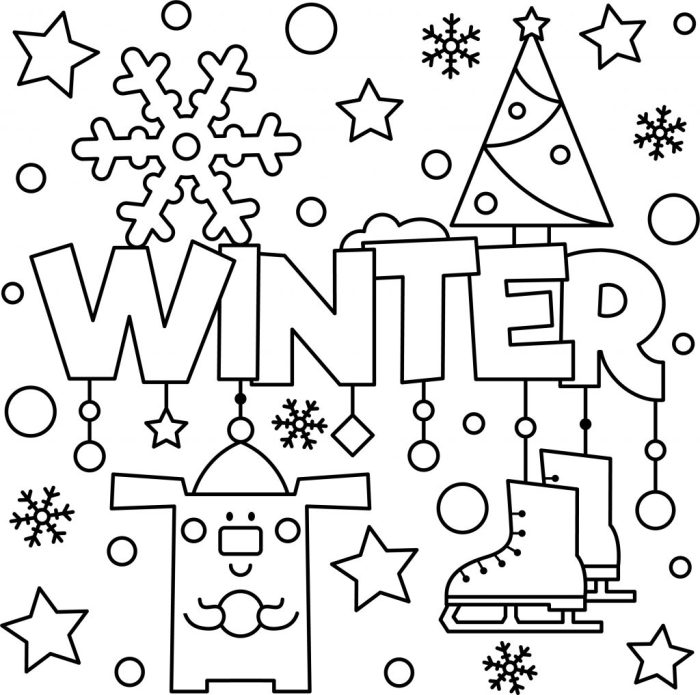 Kids winter coloring pages