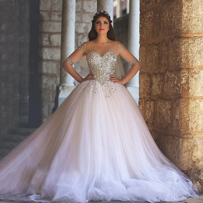 Ball gown plus size wedding dress