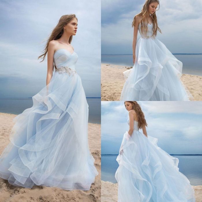 Beautiful blue wedding dresses