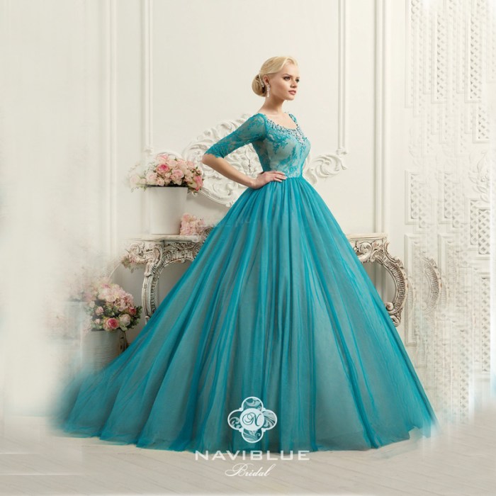 Wedding dresses teal color